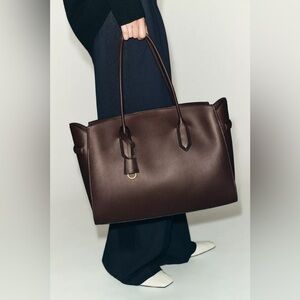 Zara brown shopper tote Marlo 12 the row like